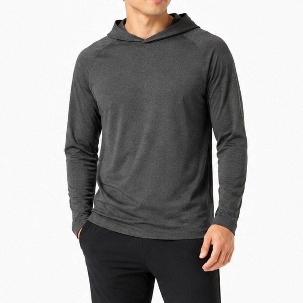 Gaiam Everyday Basic Hoodie Mens M Charcoal Heather Slim Fit GAM214TL02010